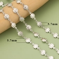 DIY silver geometric sunflower chain link in 5.7mm size for making necklaces - Flower Daisy Shape Chain (C41909B) / 1 Meter / Silver