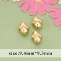 Golden 18K gold-plated brass rabbit beads 9.4x9.3mm for DIY jewelry making - Rabbit Shape Gold Style (MG6906A)