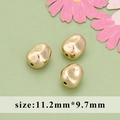 Irregular baroque 18K gold plated metal spacer beads, size 11.2x9.7mm for DIY jewelry - Pebble Irregular Gold Style (MG6908A)