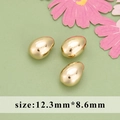 18K gold plated irregular drop-shaped metal beads for DIY jewelry making, 12.3mm size - Bean Teardrop Gold Style (MG6909A)