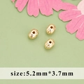 Baroque irregular geometric copper gold-plated beads 5.2x3.7mm for DIY jewelry making - Textured Oval Style (MG7801A) / 20 Pieces Set / Gold