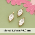 Χρυσό μενταγιόν ζιργκόν marquise 11,5 mm για κατασκευή κοσμημάτων και αξεσουάρ DIY - Σχήμα Μαρκίζ (MH0304) / 11.5mm*6.7mm