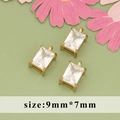 Τρία επιχρυσωμένα ορθογώνια ζιργκόν 9x7mm για DIY κοσμήματα και χειροποίητα κολιέ - Ορθογώνιο Σχήμα (MH0305)