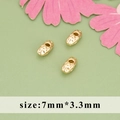 Golden 18k gold-plated irregular peanut shaped spacer beads for jewelry making 7x3.3mm - Peanut Texture Style (MG7802A) / 20 Pieces Set / Gold