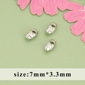 Three-piece set of 7mm silver baroque irregular geometric spacer beads for DIY jewelry - Peanut Texture Style (MG7802B) / 20 Pieces Set / Silver