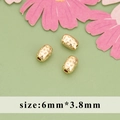 Drei 6 mm goldene Hammerschlag-Zwischenperlen für DIY-Schmuck und Halskettenbau - Gehämmerter Zylinderstil (MG7803A)