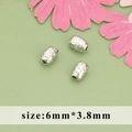 3 silberne barocke geometrische Zwischenperlen 6mm für DIY Schmuckherstellung Set - Gehämmerter Zylinderstil (MG7803B)