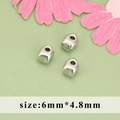 Unregelmäßige versilberte Barock-Abstandshalter für DIY-Schmuckherstellung, 6mm x 4,8mm - Unregelmäßiger Polyederstil (MG7805B)