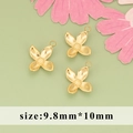 Golden stainless steel daisy flower pendant charm for jewelry making size 9.8x10mm - Four-Petal Pointed Flower Style (MH2801)