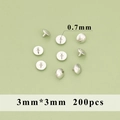 200 tappi per rivetti a fungo argento 3mm x 3mm con perno 0,7mm per creazione di gioielli - Perno di Chiusura Rotondo (MH2201B) / 200 Pezzi (3mmx3mm) / Argento