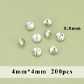 Set di 200 tappi a perla rotonda argento 4mm per sigillatura di gioielli fai-da-te - Perno di Chiusura Rotondo (MH2202B) / 200 Pezzi (4mmx4mm) / Argento