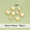 50-piece set of 8mm 18K gold-plated mushroom-style round metal bead caps and studs - Round Sealing Plug Pin (MH2204A)