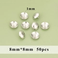 Pack of 50 pieces 8mm silver tone metal bowl-shaped earring post studs for DIY jewelry - Round Sealing Plug Pin (MH2204B)