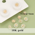 18K gold plated silicone hamburger earring backs 5.5mm x 4mm in transparent and gold finish - 5.5mm*4mm Style (MF6101A) / Gold