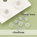DIY jewelry earring backs in rhodium finish with silicone base, size 5.5mm x 4mm - 5.5mm*4mm Style (MF6101B) / Rhodium