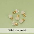 Mini white crystal faceted stone pendants with gold ring for DIY jewelry making - White Crystal Pendant (ME1301S)