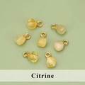 Set of 7 faceted yellow citrine gemstones with golden rings for DIY jewelry making - Citrine Pendant (ME1302S)
