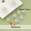 Rhodium-plated burger ear nuts with loop for DIY jewelry making 10mmx5mm size - 10mm*5mm Style (MF6103B)