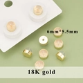 18K gold plated hamburger earring back with transparent silicone sleeve 6mm x 5.5mm size - 6mm*5.5mm Style (MF6104A)