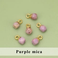 Pendentifs en mica violet faits main avec anneaux dorés pour création bijoux - Pendentif en Mica Violet (ME1305S)