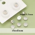 6mm rhodium plated silicone earring backs with silver metal base diy jewelry parts - 6mm*5.5mm Style (MF6104B)