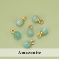 Lot de 6 pendentifs en pierre d'amazonite vert clair avec anneaux en métal doré - Pendentif en Amazonite (ME1306S)
