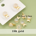 18K gold plated butterfly earring backs with silicone pads, size 10.5mm by 6.5mm - 10.5mm*6.5mm Style (MF6105A)