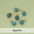 Lot de 6 breloques en apatite bleue avec anneaux en métal doré pour la création de bijoux - Pendentif en Apatite (ME1307S)