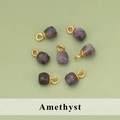 Lot de 7 pendentifs en améthyste irrégulière avec anneaux dorés pour création bijoux - Pendentif en Améthyste (ME1308S)