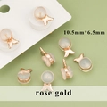 Rose gold butterfly earring backs 10.5mm x 6.5mm with silicone and metal base - 10.5mm*6.5mm Style (MF6105R)
