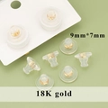 18K gold plated silicone hamburger earring backs 9mm by 7mm DIY jewelry findings - 9mm*7mm Style (MF6106A)