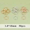 50 τεμάχια χάλκινοι κρίκοι 1,0x10mm για κοσμήματα DIY σε χρυσό, ασήμι και ροζ χρυσό - 1.0*10mm Ανοιχτά Κρικάκια (MG9302) / 50 Τεμάχια / Χρυσός 18K