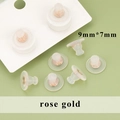 9mm x 7mm rose gold plated hamburger earring back with transparent silicone core - 9mm*7mm Style (MF6106R)