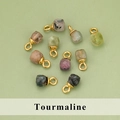 Mini pendentifs en tourmaline naturelle facettée avec anneaux dorés pour bijoux DIY - Pendentif en Tourmaline (ME1313S)