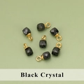 Lot de sept pendentifs en cristal noir facetté avec anneaux de suspension dorés - Pendentif en Cristal Noir (ME1314S)
