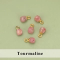 Lot de six pendentifs en tourmaline rose avec boucles dorées pour bijoux DIY - Pendentif en Tourmaline Rose (ME1315S)