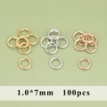 Κρίκοι χάλκινοι 1.0x7mm σε χρυσό, ασήμι και ροζ χρυσό για DIY κατασκευή κοσμημάτων - 1.0*7mm Ανοιχτά Κρικάκια (MG9306)