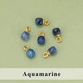 Mini breloques artisanales en pierre d'aigue-marine avec anneaux dorés pour bijoux DIY - Pendentif en Aigue-marine (ME1316S)