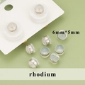 DIY jewelry earring backs made of clear silicone with 6mm rhodium plated metal rings - 6mm*5mm Style (MF6108B)