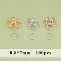 DIY κρίκοι 0,8x7mm σε χρυσό, ασήμι και ροζ χρυσό για την κατασκευή κοσμημάτων - 0.8*7mm Ανοιχτά Κρικάκια (MG9307)