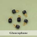 Pendentifs en pierre de glaucophane facettée avec anneaux dorés en lot de 6 - Pendentif en Glaucophane (ME1318S)