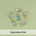 Mini pendentifs en aigue-marine naturelle faits main avec anneau doré pour bijoux - Pendentif en Aigue-marine Forme Libre (ME1320S)
