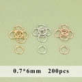 DIY χάλκινοι κρίκοι κοσμημάτων 0,7x6mm σετ 200 τεμαχίων σε χρυσό ασήμι και ροζ - 0.7*6mm Ανοιχτά Κρικάκια (MG9310)