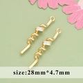 18K gold plated bow zircon S-shape pendant for DIY handmade earring accessories 28mm - Gold Spiral (MG5703A)