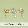 0,8*5mm χάλκινοι κρίκοι για DIY κοσμήματα σε χρυσό ασημί και ροζ χρυσό φινίρισμα - 0.8*5mm Ανοιχτά Κρικάκια (MG9312)
