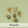Mini pendentifs en diopside naturel avec anneaux dorés pour la création de bijoux DIY - Pendentif en Diopside (ME1311S)