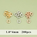 DIY ανοιχτοί κρίκοι 1,0*4mm σε χρυσό ασήμι και ροζ χρυσό για κοσμήματα 200 τεμάχια - 1.0*4mm Ανοιχτά Κρικάκια (MG9314)