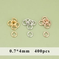 Ανοιχτοί κρίκοι 0,7x4mm σε χρυσό, ασήμι και ροζ χρυσό για κοσμήματα DIY, σετ 400τμχ - 0.7*4mm Ανοιχτά Κρικάκια (MG9315)