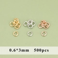 Κρικάκια DIY κοσμημάτων 0.6x3mm σε χρυσό ασήμι και ροζ χρυσό σετ 500τμχ - 0.6*3mm Ανοιχτά Κρικάκια (MG9317)
