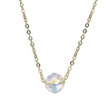 Faceted geometric aurora crystal pendant on 18K gold plated brass chain necklace - Copper Plated 18K Gold / Gold